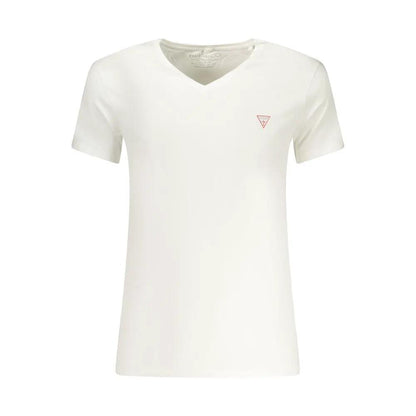 Guess Jeans White Cotton Men's V-Neck T-Shirt by Guess Jeans