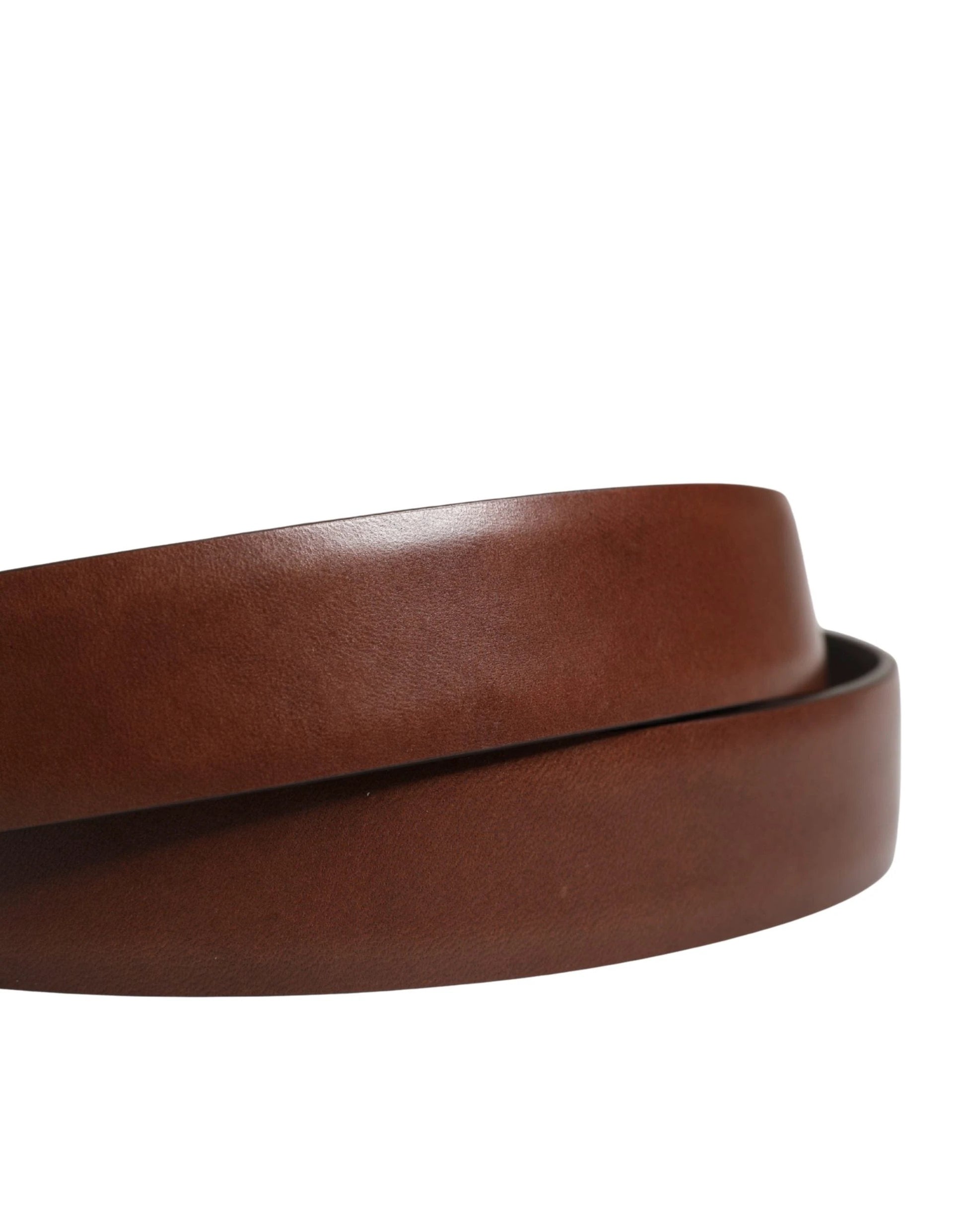 Dolce & Gabbana Men Brown Classic Leather Metal Buckle Belt by Dolce & Gabbana