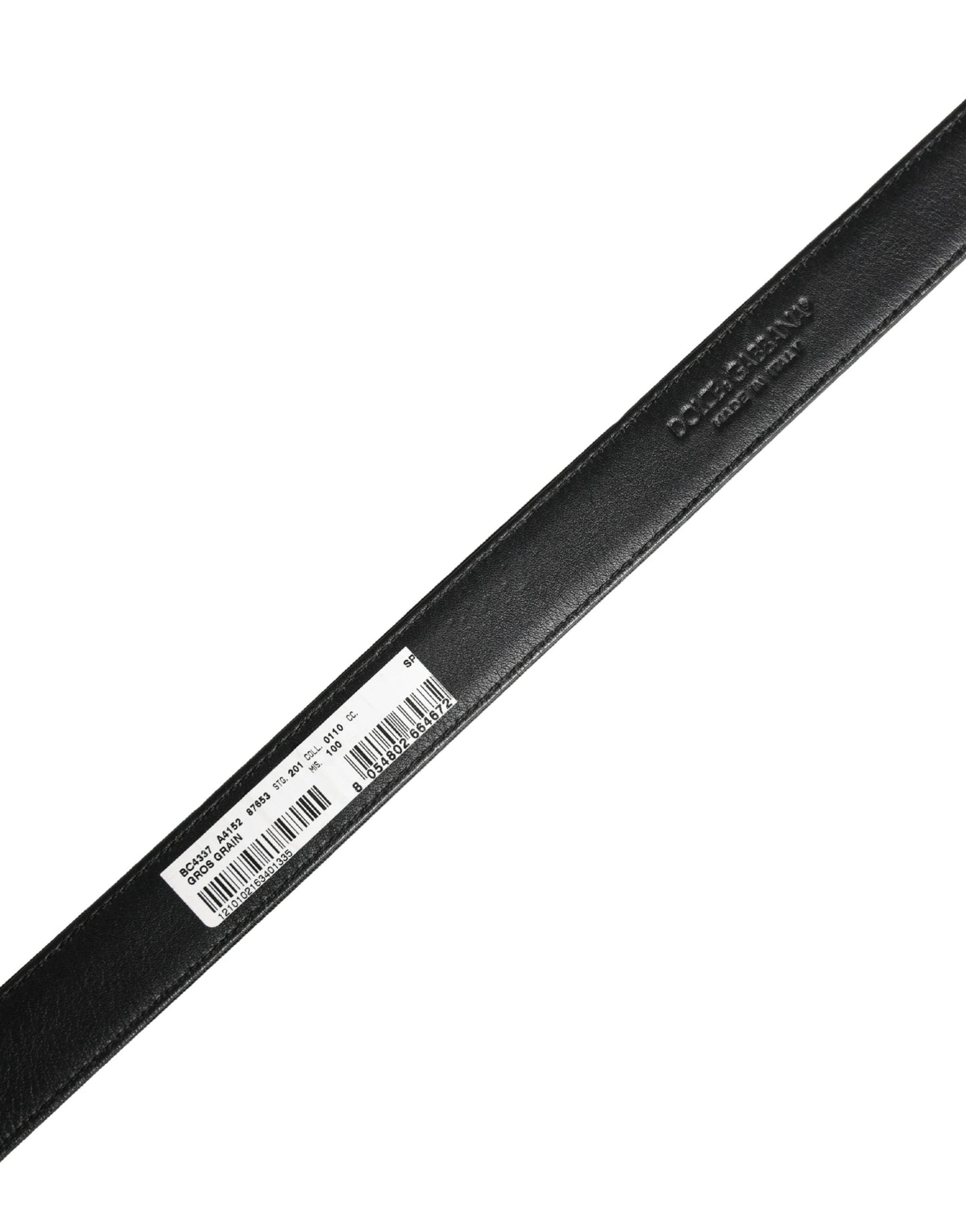 Dolce & Gabbana Men Black Viscose Leather Metal Buckle Belt by Dolce & Gabbana