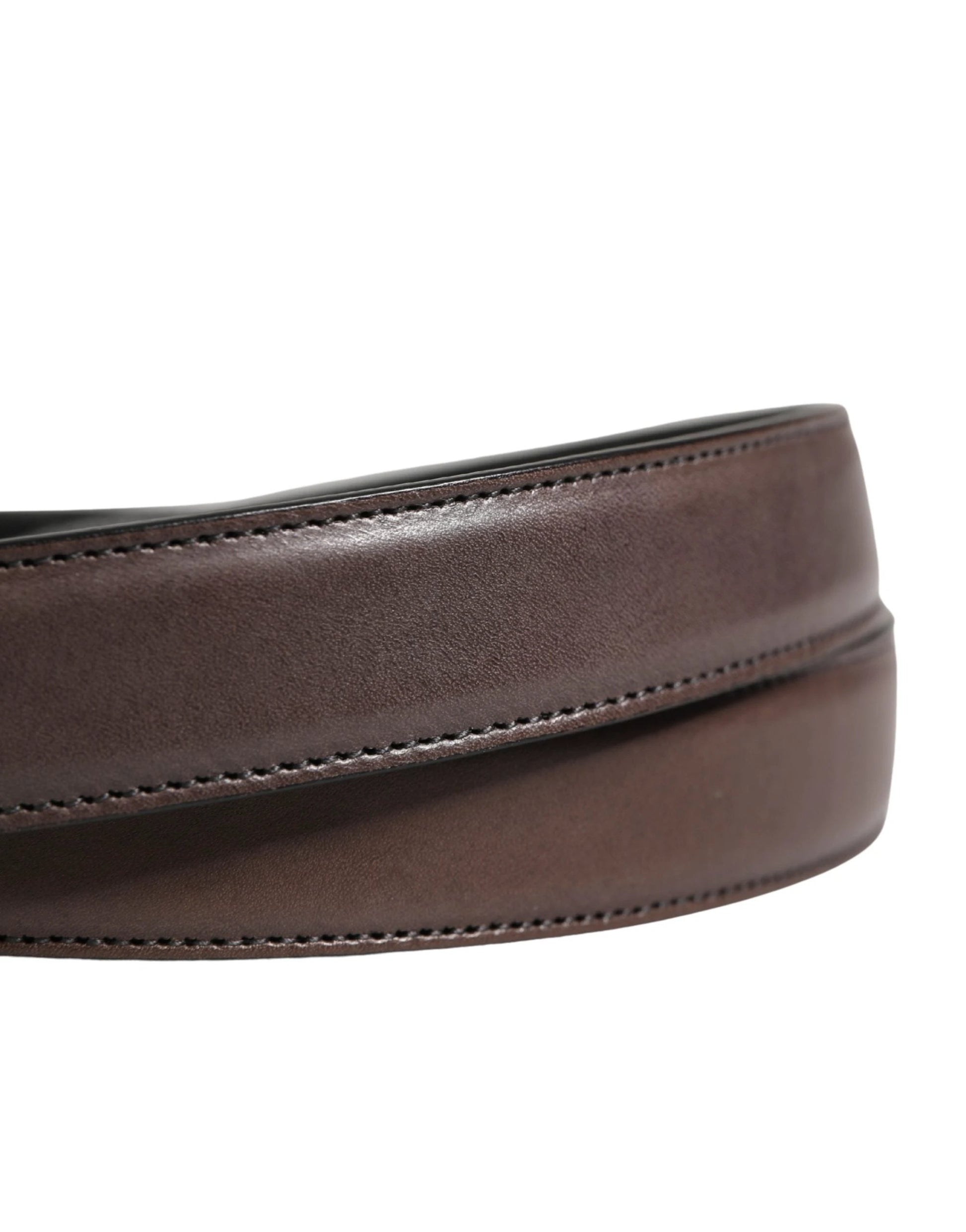 Dolce & Gabbana Men Brown Classic Leather Metal Buckle Belt by Dolce & Gabbana