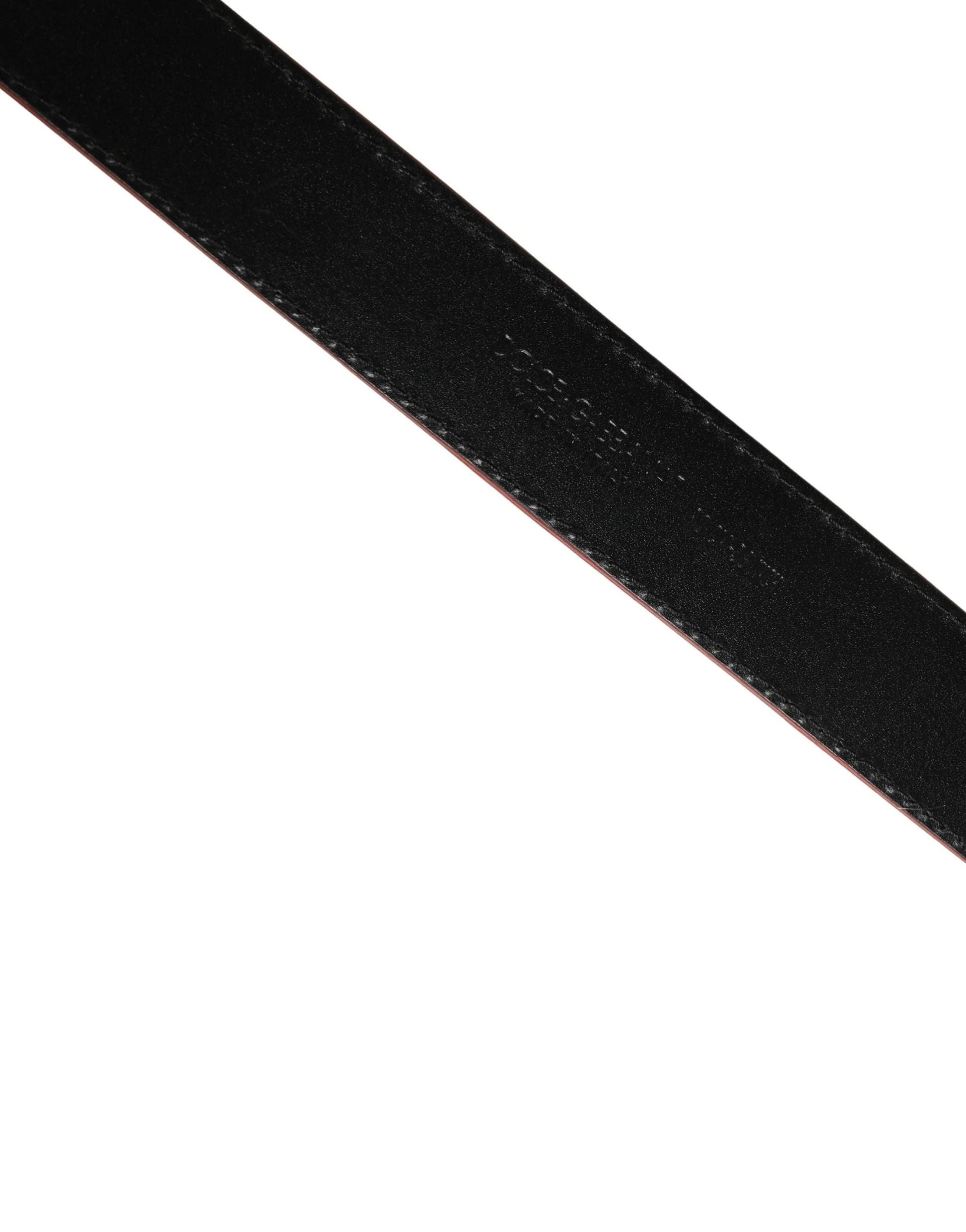 Dolce & Gabbana Men Beige Red Woven Leather Metal Buckle Belt by Dolce & Gabbana