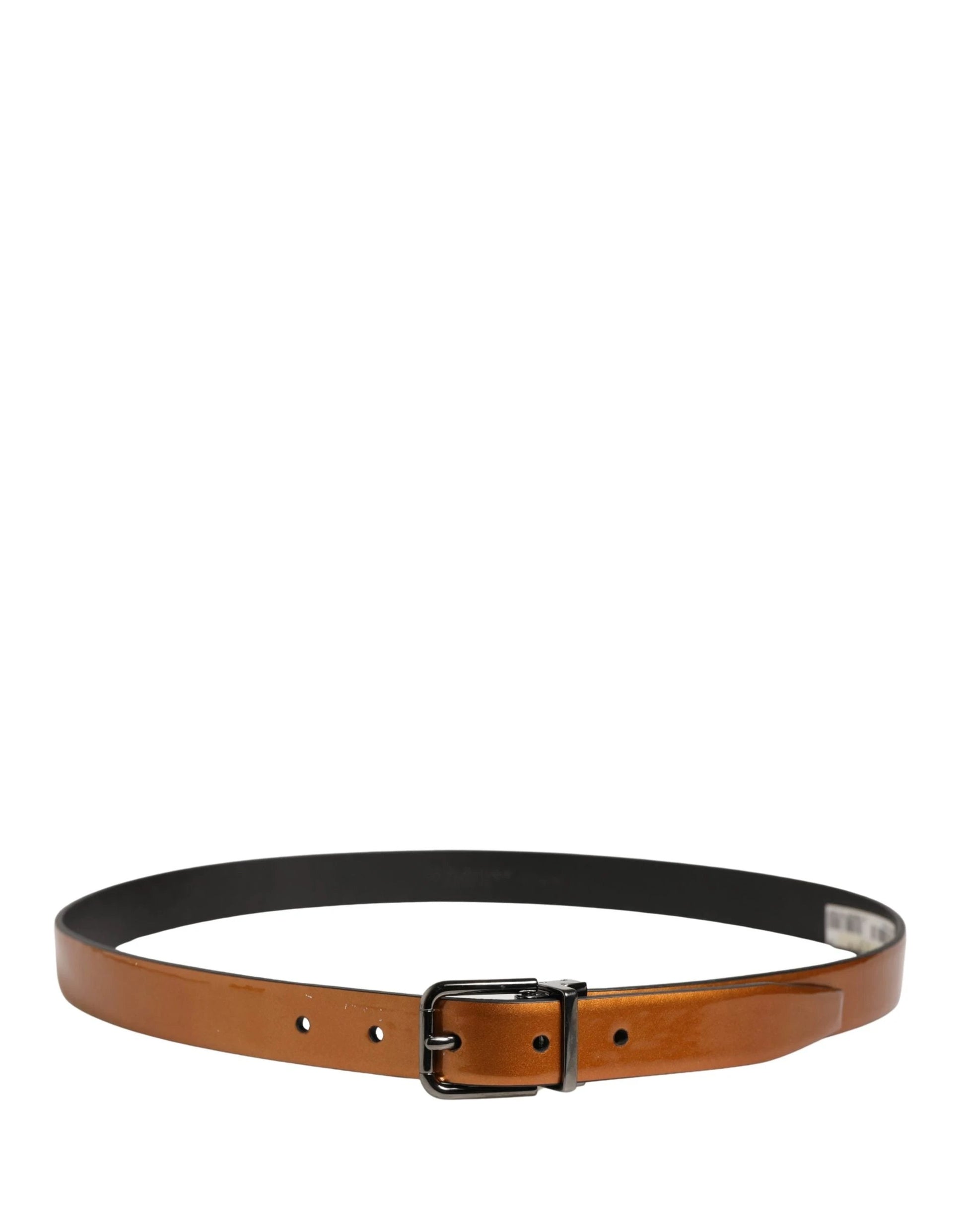 Dolce & Gabbana Men Brown Classic Leather Metal Buckle Belt by Dolce & Gabbana