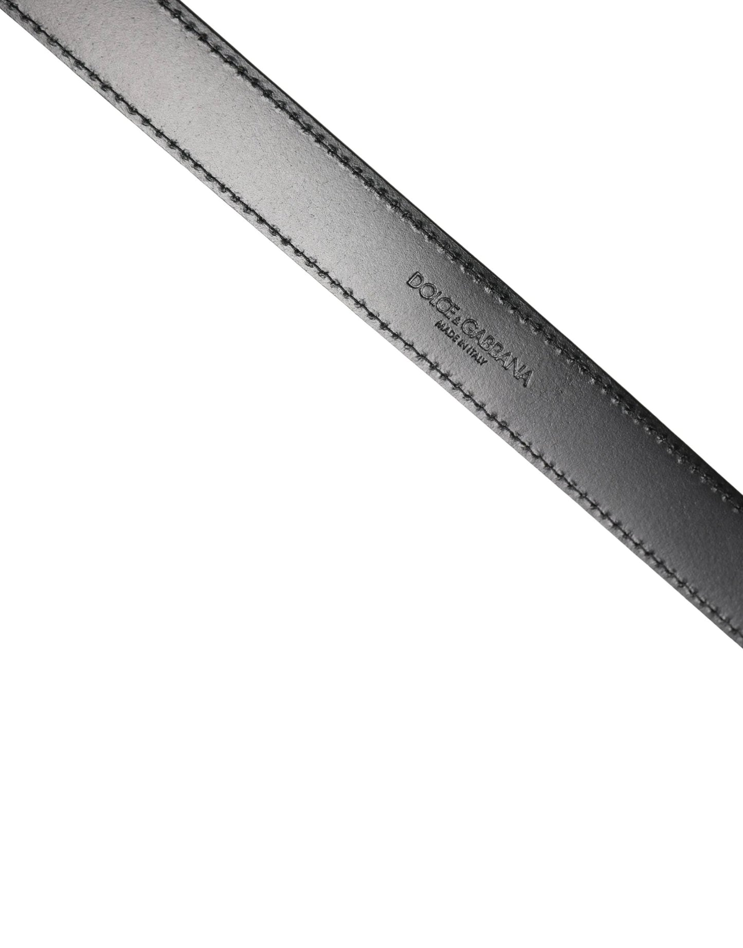 Dolce & Gabbana Men Black Marble Leather DG Logo Buckle Belt by Dolce & Gabbana