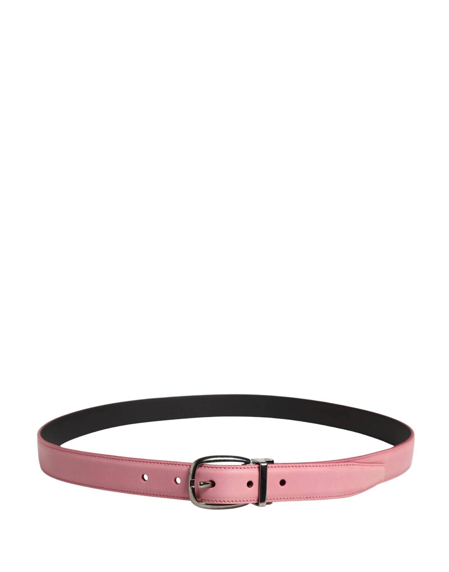 Dolce & Gabbana Men Pink Classic Leather Metal Buckle Belt by Dolce & Gabbana