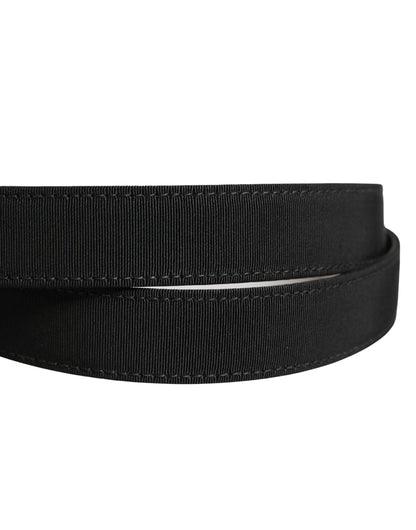 Dolce & Gabbana Black Viscose Leather Gold Metal Buckle Belt by Dolce & Gabbana