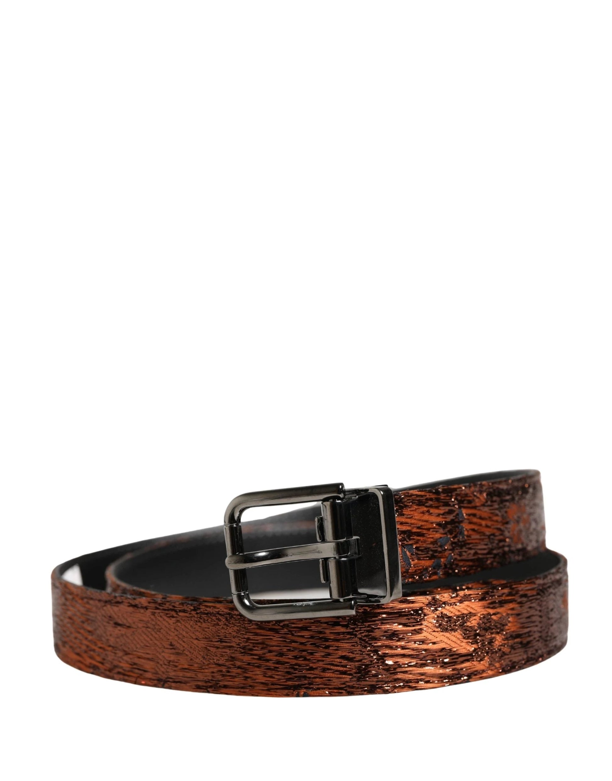Dolce & Gabbana Men Brown Classic Polyester Metal Buckle Belt by Dolce & Gabbana