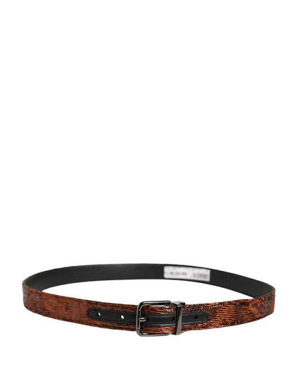 Dolce & Gabbana Men Brown Classic Polyester Metal Buckle Belt by Dolce & Gabbana