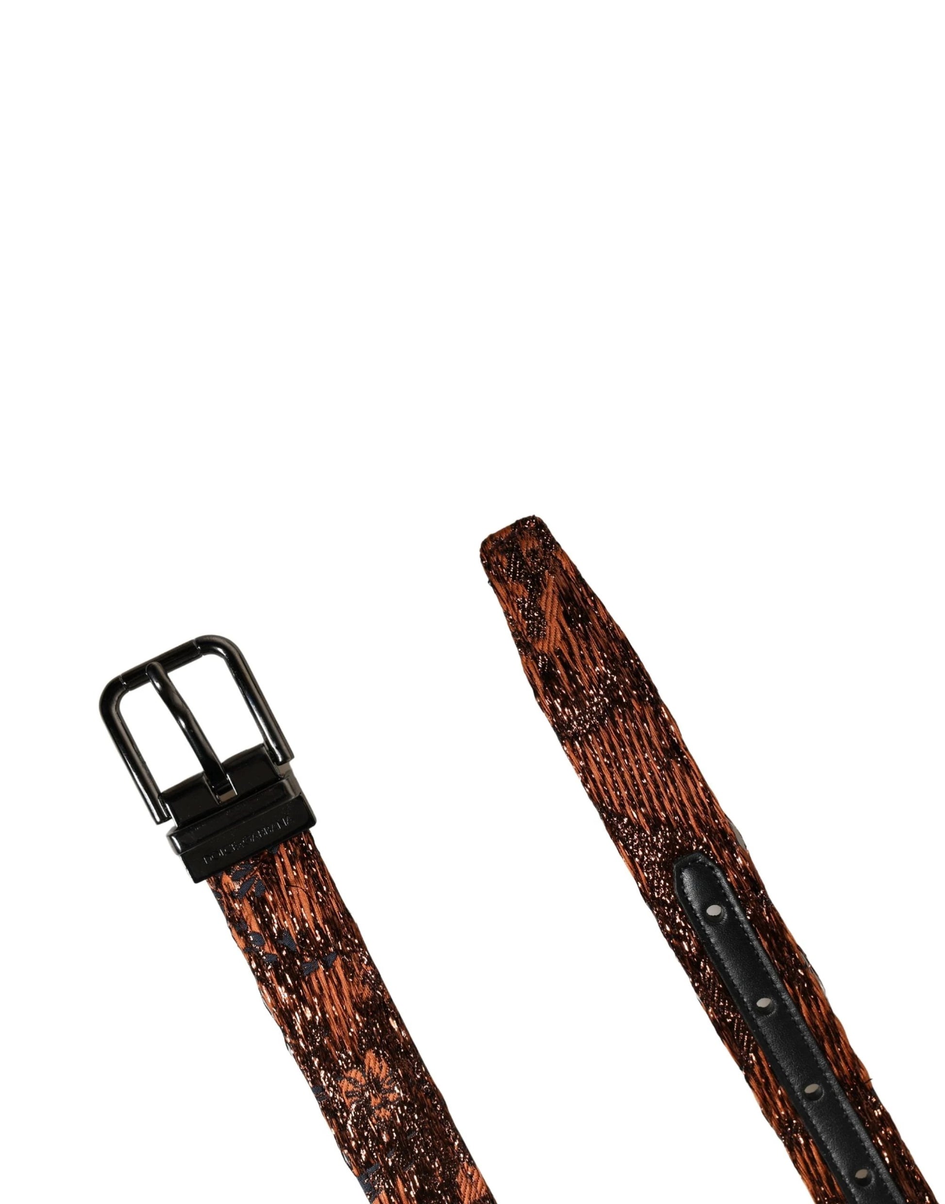 Dolce & Gabbana Men Brown Classic Polyester Metal Buckle Belt by Dolce & Gabbana