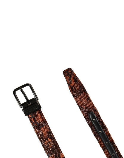 Dolce & Gabbana Men Brown Classic Polyester Metal Buckle Belt by Dolce & Gabbana