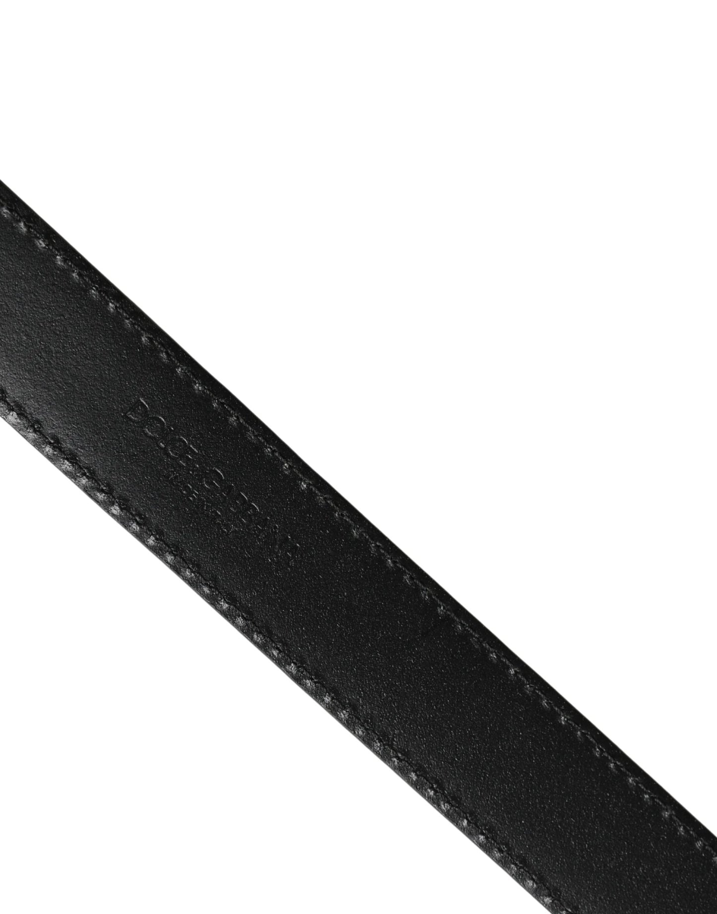 Dolce & Gabbana Men Silver Classic Leather Square Buckle Belt by Dolce & Gabbana