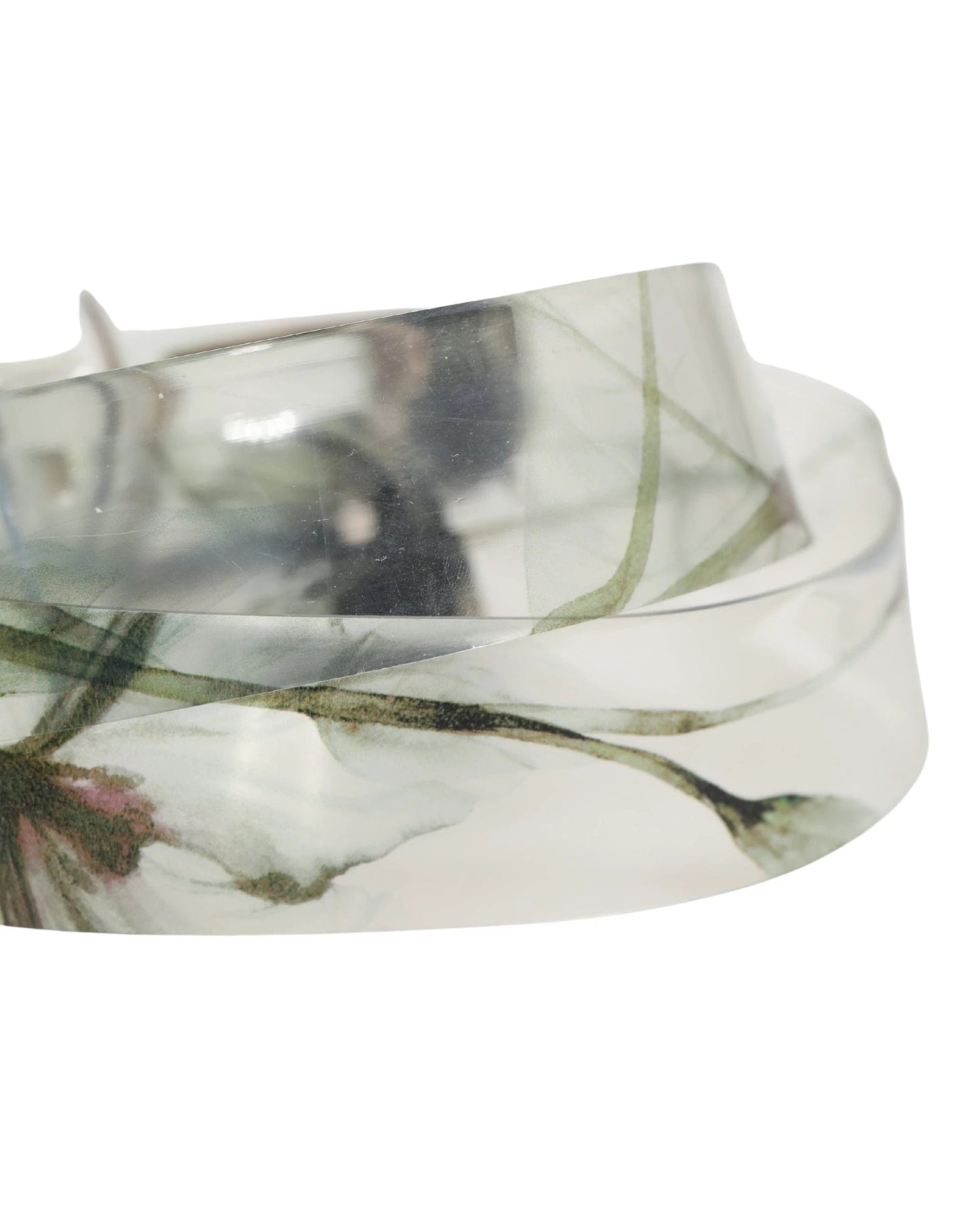 Dolce & Gabbana Men White Floral PVC Silver Metal Buckle Belt by Dolce & Gabbana