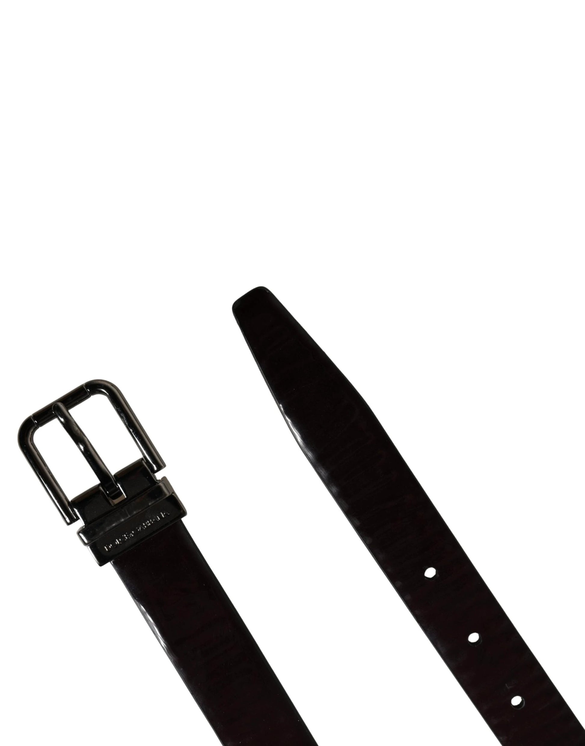 Dolce & Gabbana Men Black Classic Leather Metal Buckle Belt by Dolce & Gabbana