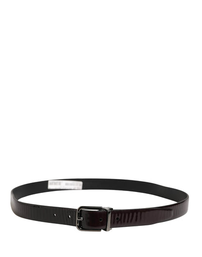 Dolce & Gabbana Men Black Classic Leather Metal Buckle Belt by Dolce & Gabbana