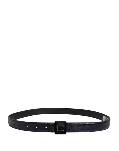 Dolce & Gabbana Men Black Classic Leather Square Buckle Belt by Dolce & Gabbana