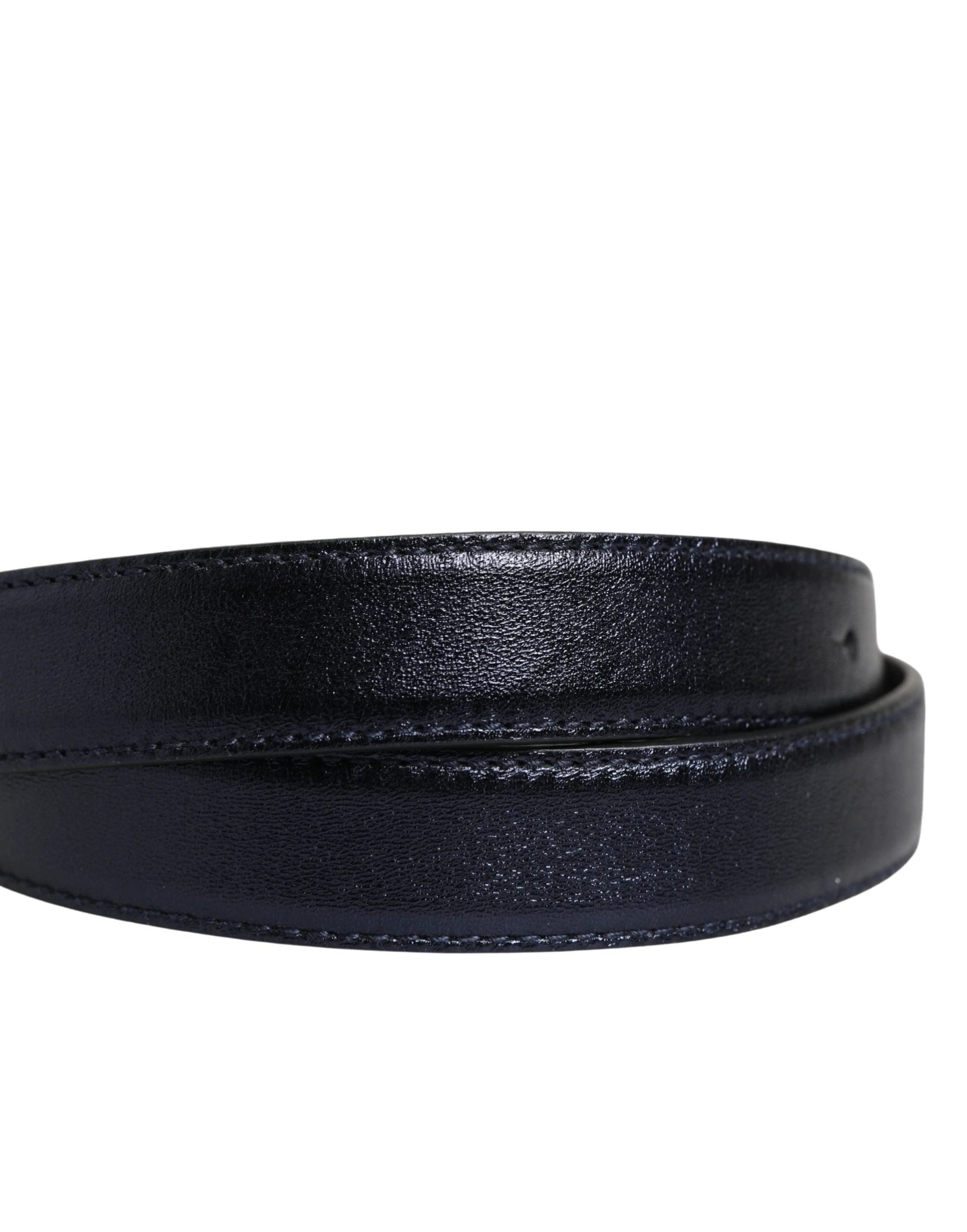 Dolce & Gabbana Men Black Classic Leather Square Buckle Belt by Dolce & Gabbana