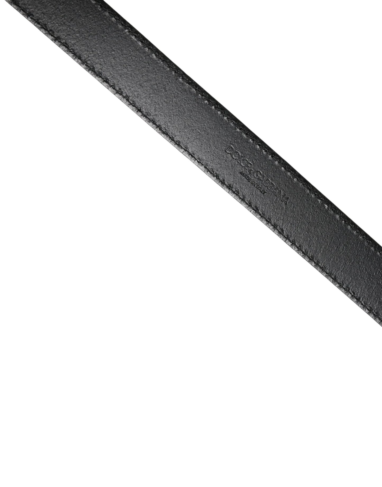 Dolce & Gabbana Men Black Classic Leather Square Buckle Belt by Dolce & Gabbana