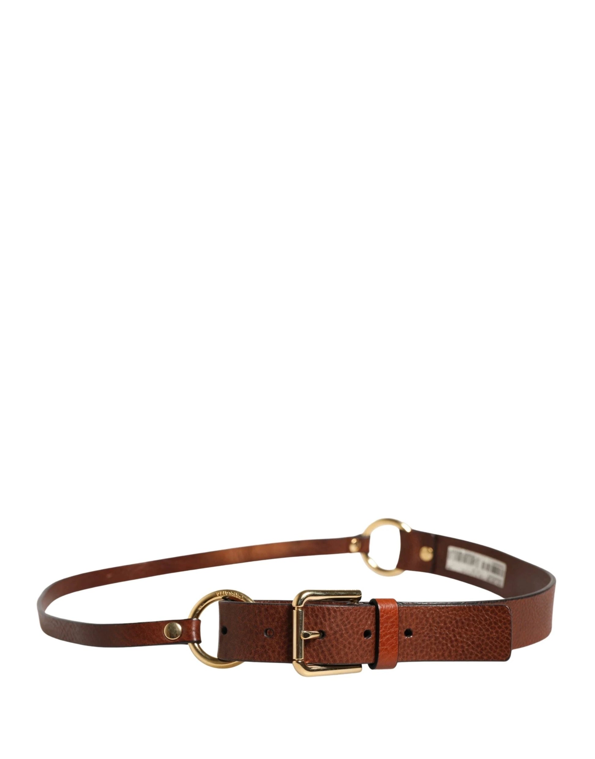 Dolce & Gabbana Men Brown Classic Leather Metal Buckle Belt by Dolce & Gabbana