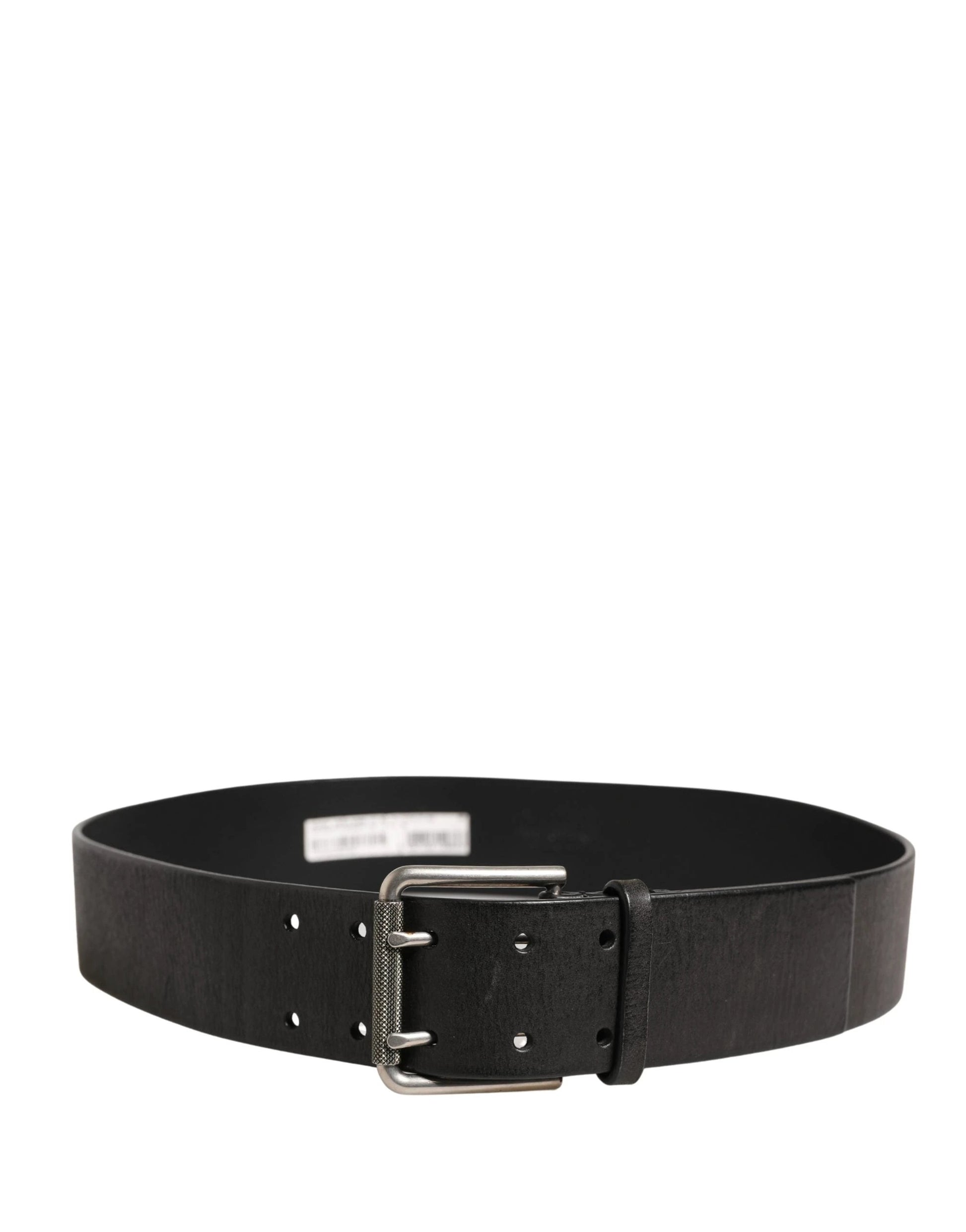 Dolce & Gabbana Men Black Classic Leather Metal Buckle Belt by Dolce & Gabbana