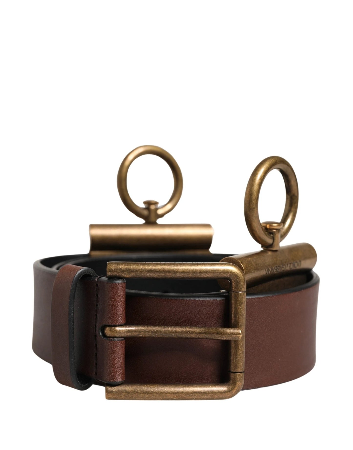 Dolce & Gabbana Men Brown Classic Leather Metal Buckle Belt by Dolce & Gabbana