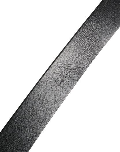 Dolce & Gabbana Black Calf Leather Silver Metal Buckle Belt by Dolce & Gabbana