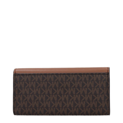 Michael Kors Portefeuille En Tissu Marron Avec Poche Externe Et Logo Visible Design Raffiné