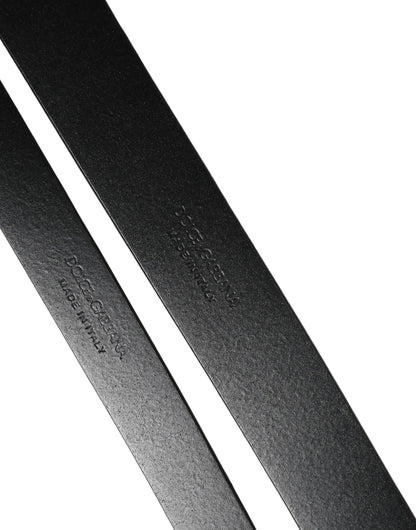 Dolce & Gabbana Black Double Strap Leather Silver Buckle Belt by Dolce & Gabbana