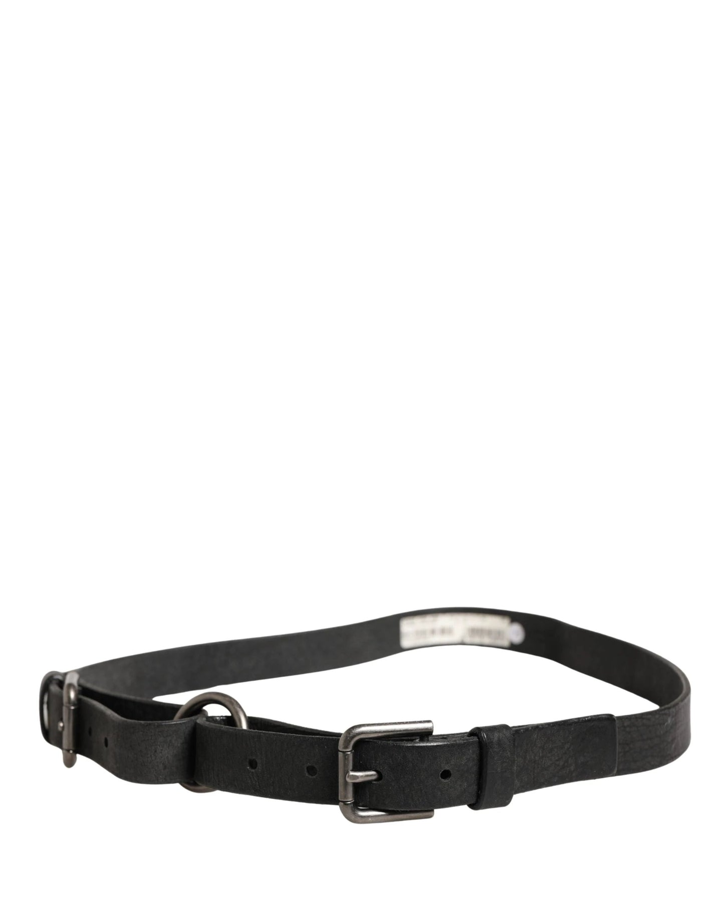 Dolce & Gabbana Men Black Calfskin Leather Metal Buckle Belt by Dolce & Gabbana
