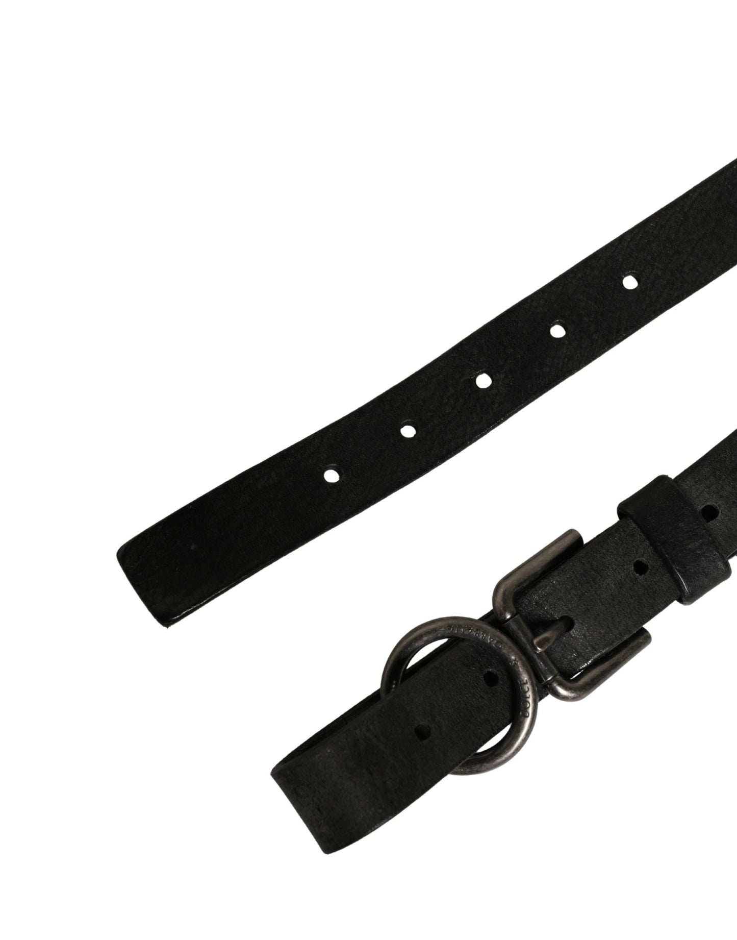Dolce & Gabbana Men Black Calfskin Leather Metal Buckle Belt by Dolce & Gabbana