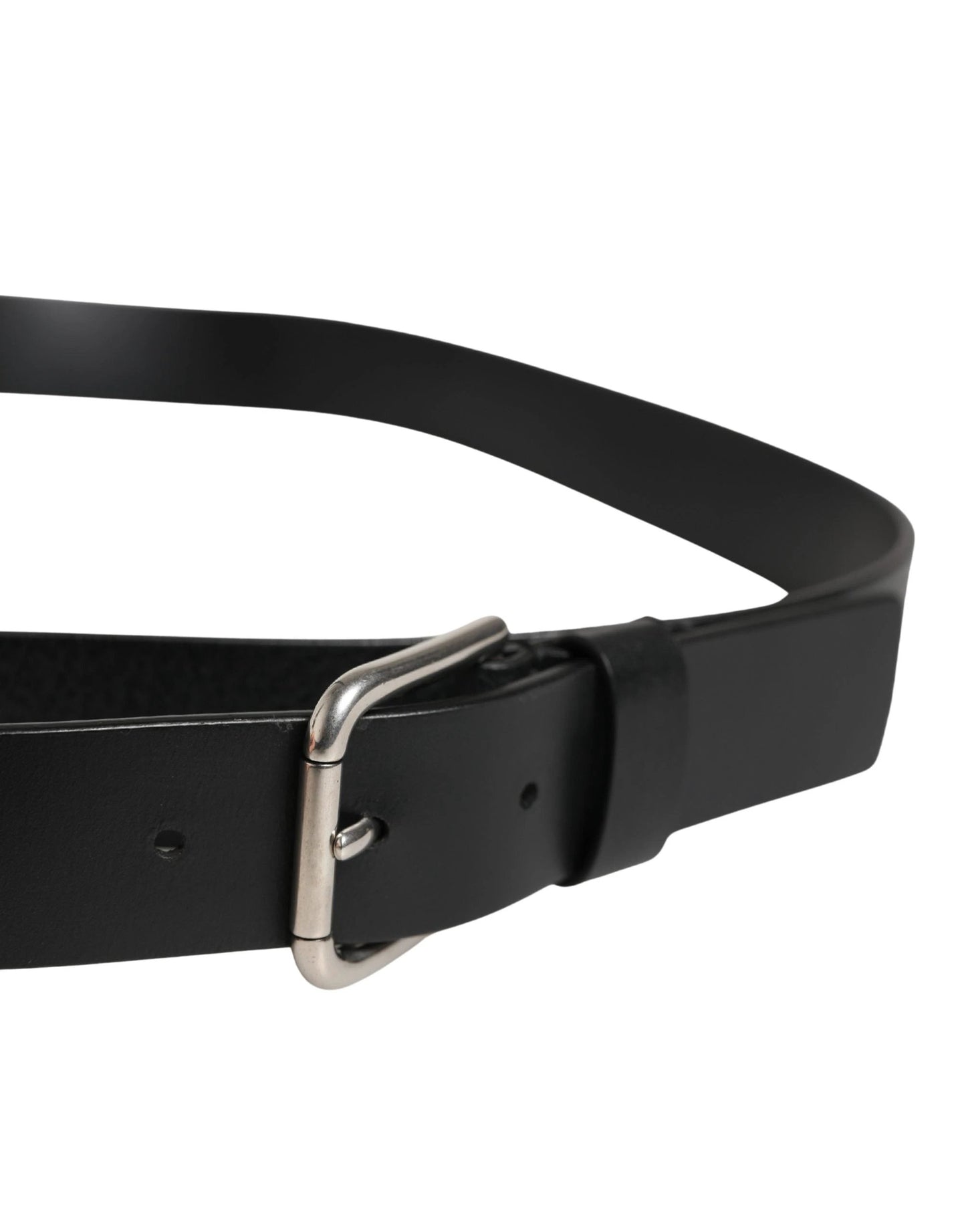 Dolce & Gabbana Black Double Strap Leather Silver Buckle Belt by Dolce & Gabbana