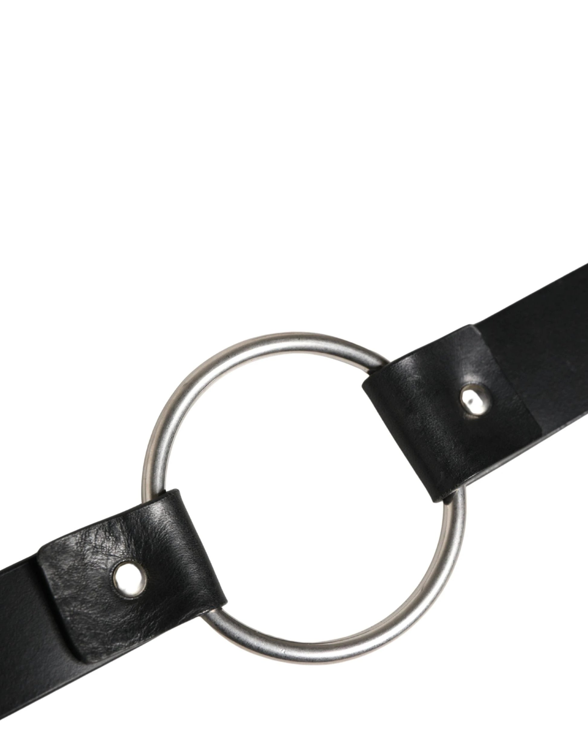 Dolce & Gabbana Black Double Strap Leather Silver Buckle Belt by Dolce & Gabbana