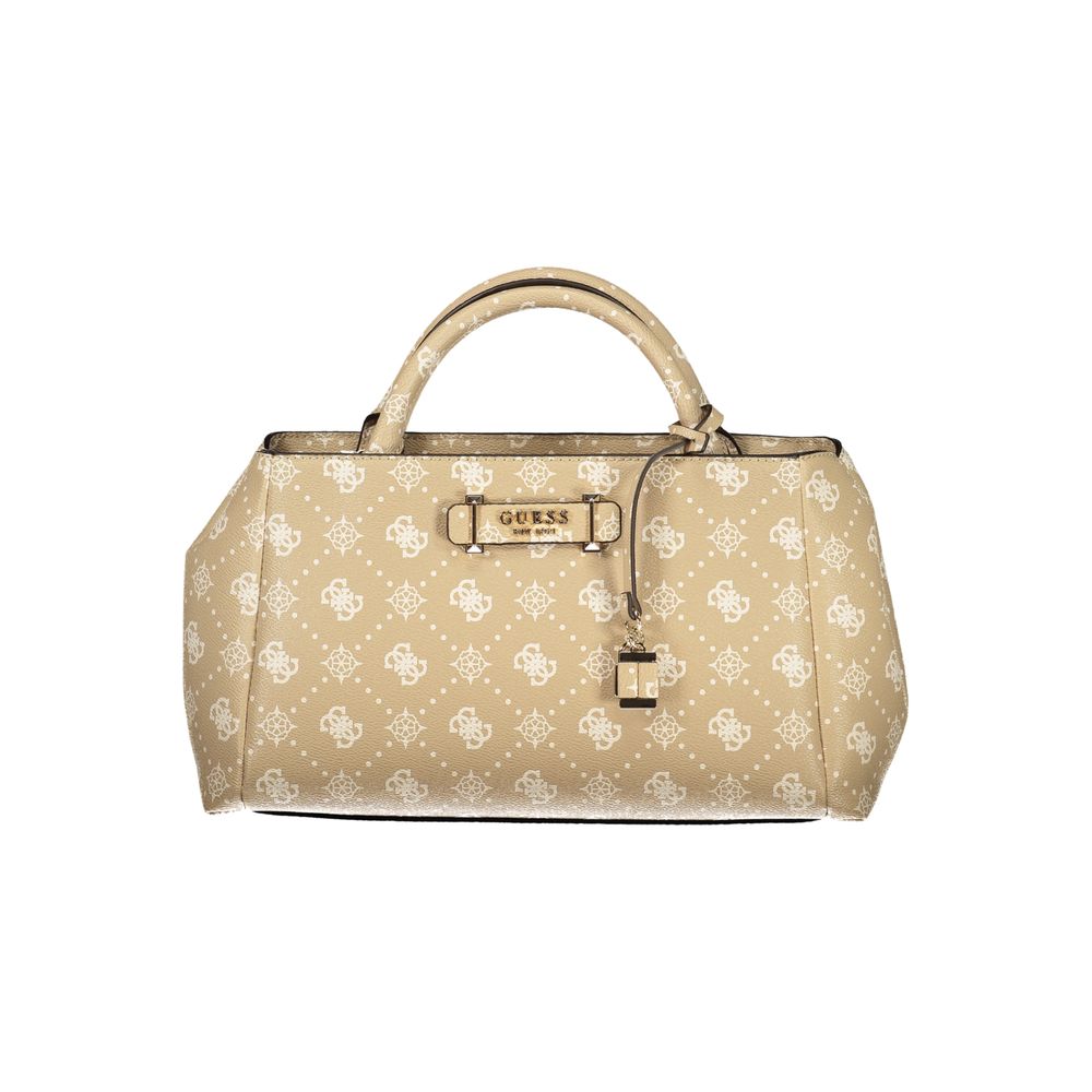 Sac À Main Guess Jeans Carrie Logo Beige Polyuréthane Pour Femmes