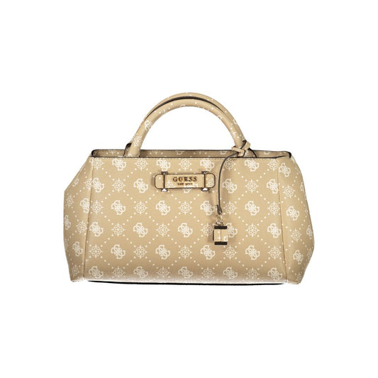 Sac À Main Guess Jeans Carrie Logo Beige Polyuréthane Pour Femmes