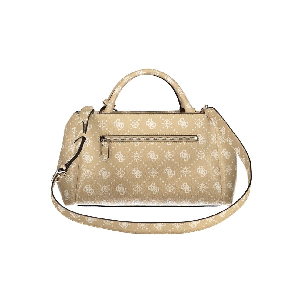 Sac À Main Guess Jeans Carrie Logo Beige Polyuréthane Pour Femmes