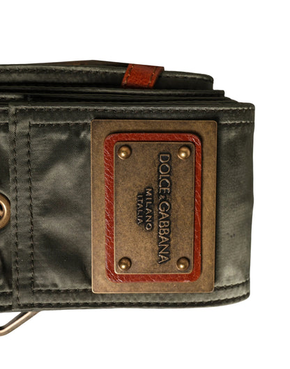 Dolce & Gabbana Men Black Wide Leather DG Metal Buckle Belt by Dolce & Gabbana