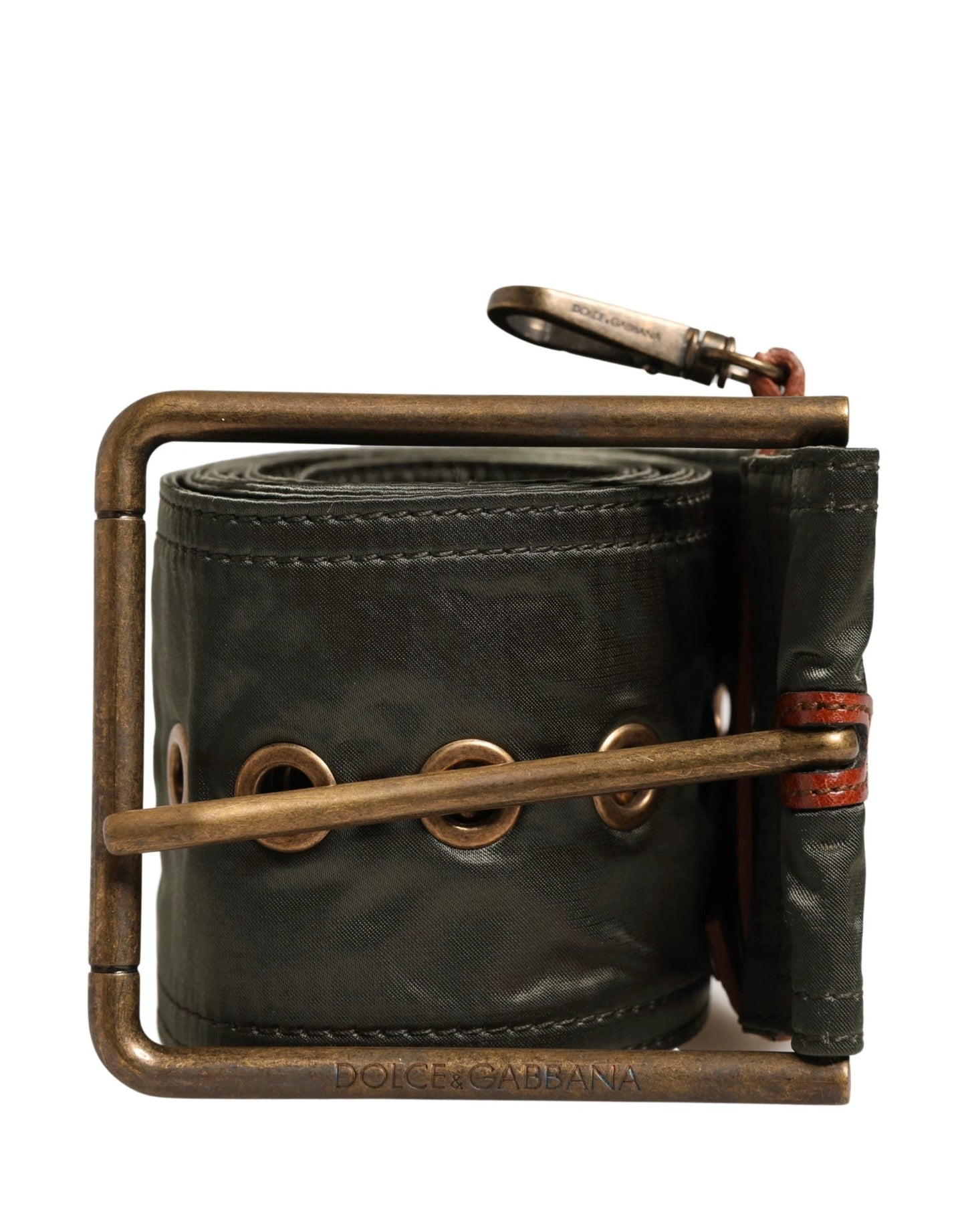 Dolce & Gabbana Men Black Wide Leather DG Metal Buckle Belt by Dolce & Gabbana