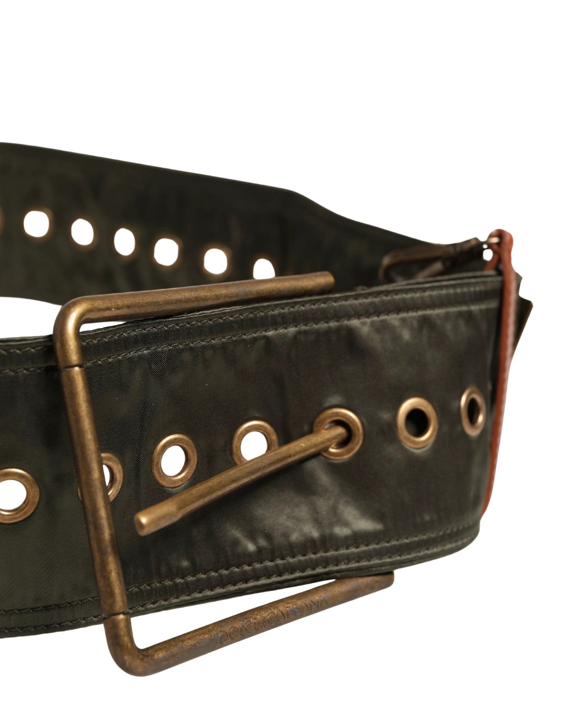 Dolce & Gabbana Men Black Wide Leather DG Metal Buckle Belt by Dolce & Gabbana