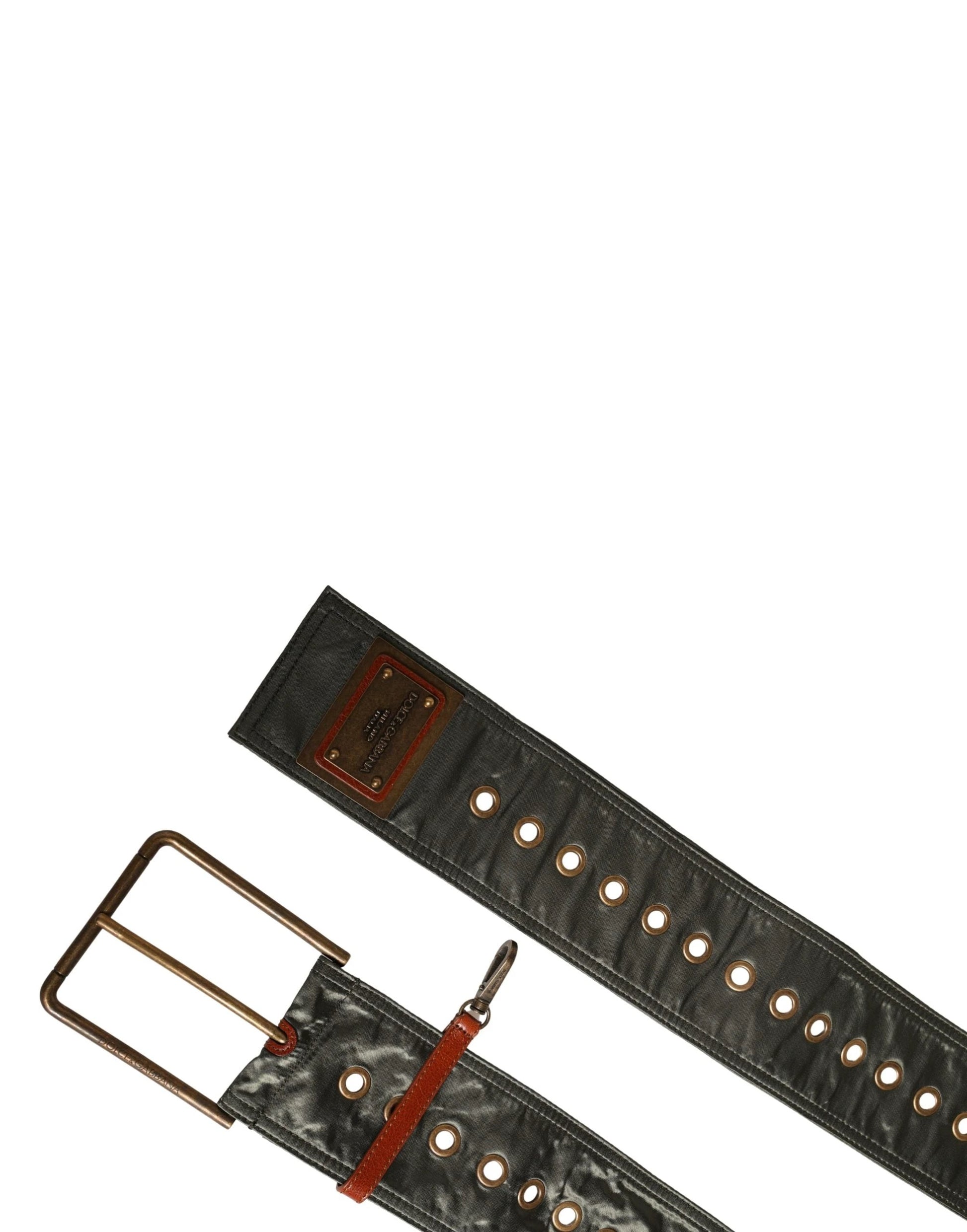 Dolce & Gabbana Men Black Wide Leather DG Metal Buckle Belt by Dolce & Gabbana