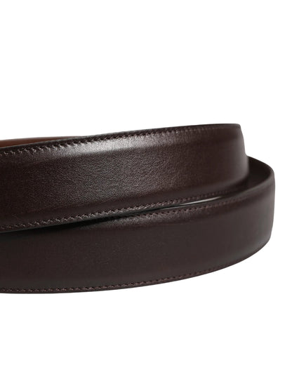 Dolce & Gabbana Men Brown Classic Leather Metal Buckle Belt by Dolce & Gabbana