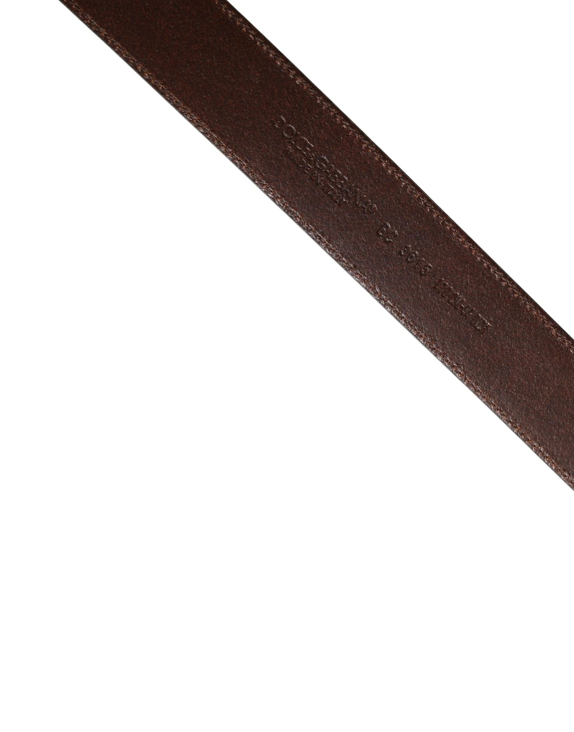 Dolce & Gabbana Men Brown Classic Leather Metal Buckle Belt by Dolce & Gabbana