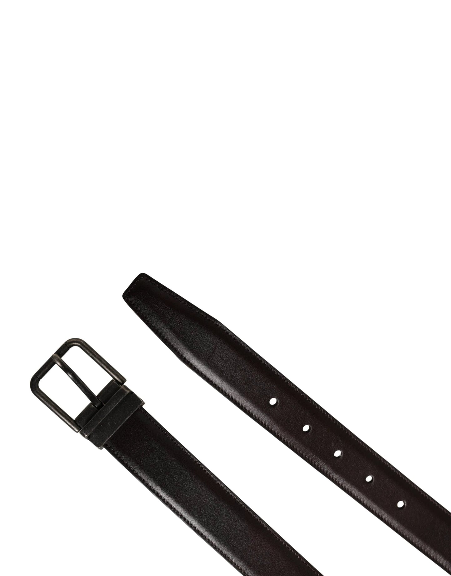 Dolce & Gabbana Men Brown Classic Leather Metal Buckle Belt by Dolce & Gabbana