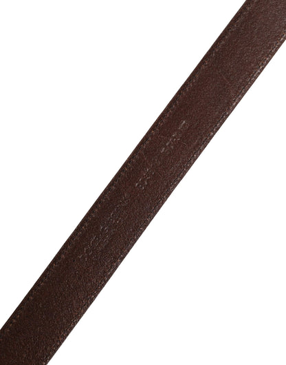 Dolce & Gabbana Men Brown Classic Leather Metal Buckle Belt by Dolce & Gabbana
