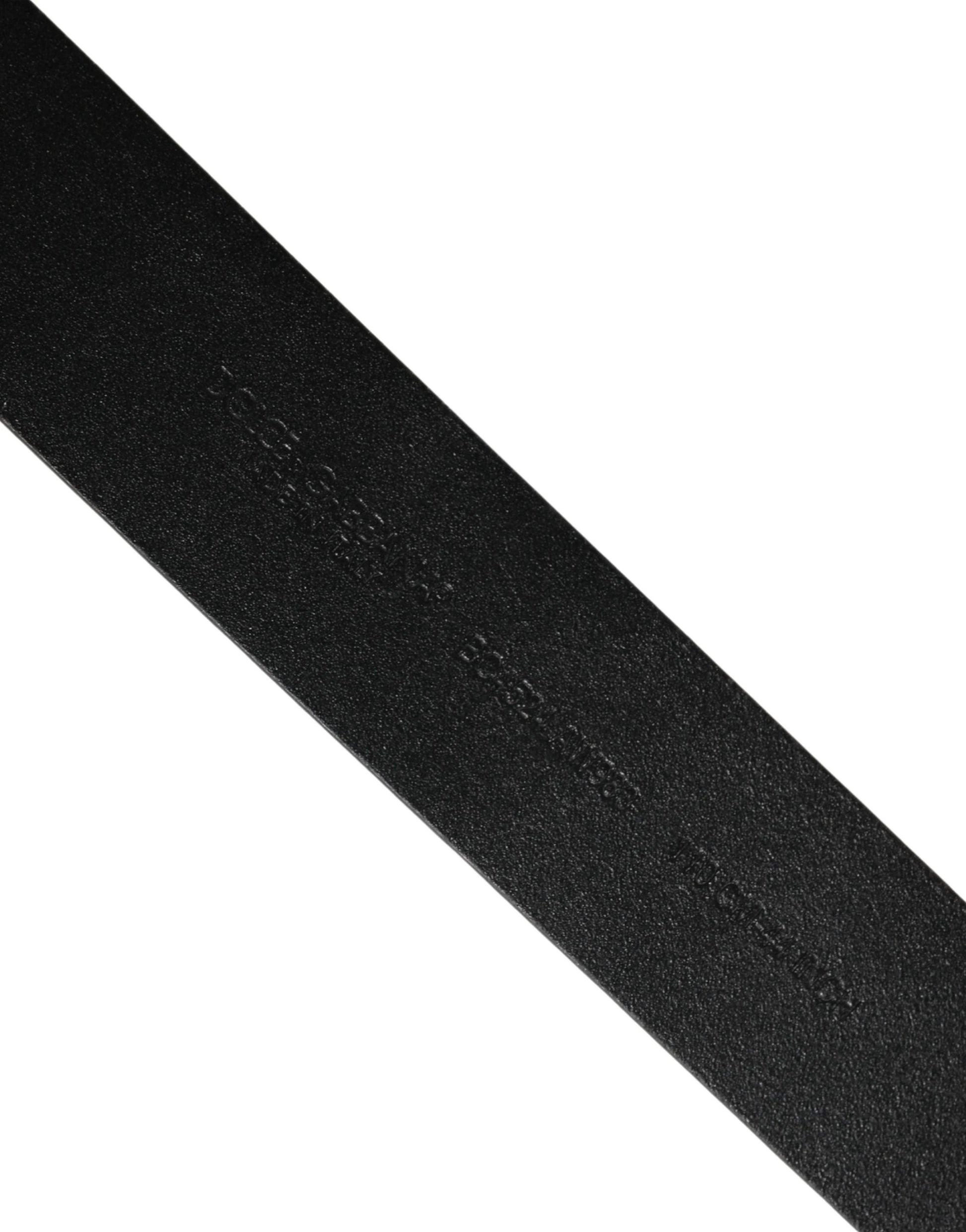 Dolce & Gabbana Men Black Classic Leather Metal Buckle Belt by Dolce & Gabbana