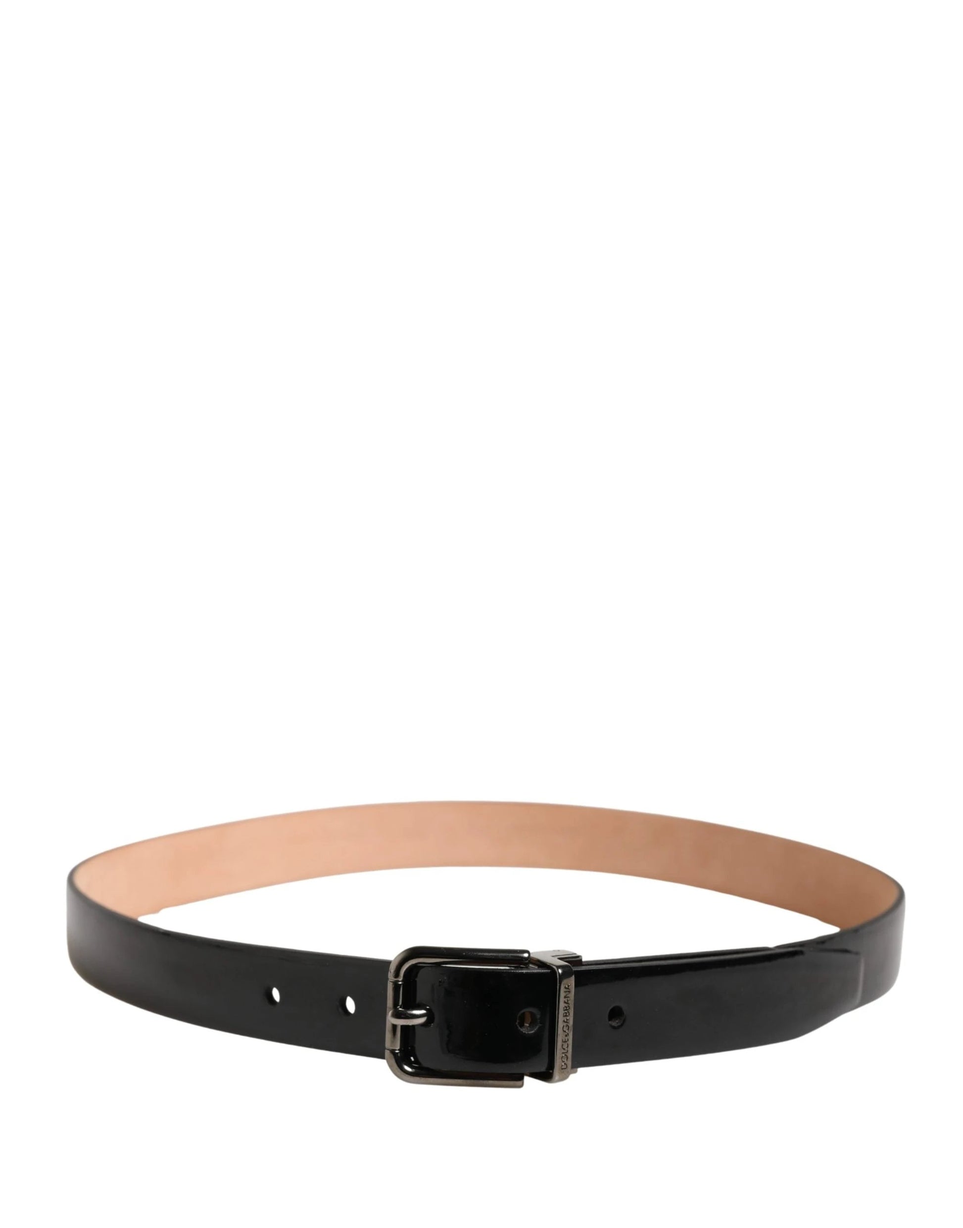Dolce & Gabbana Men Black Classic Leather Metal Buckle Belt by Dolce & Gabbana