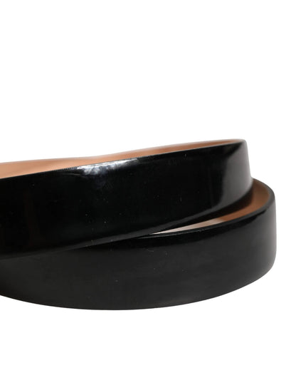 Dolce & Gabbana Men Black Classic Leather Metal Buckle Belt by Dolce & Gabbana