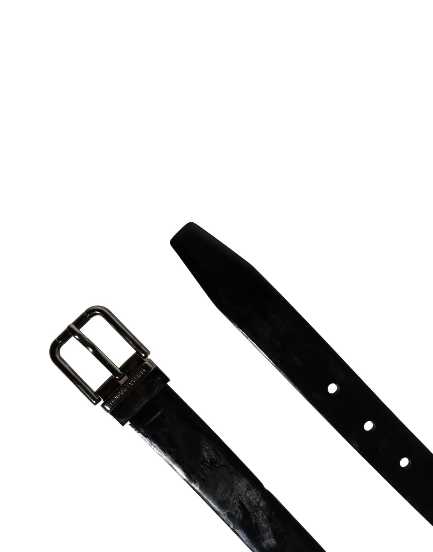 Dolce & Gabbana Men Black Classic Leather Metal Buckle Belt by Dolce & Gabbana
