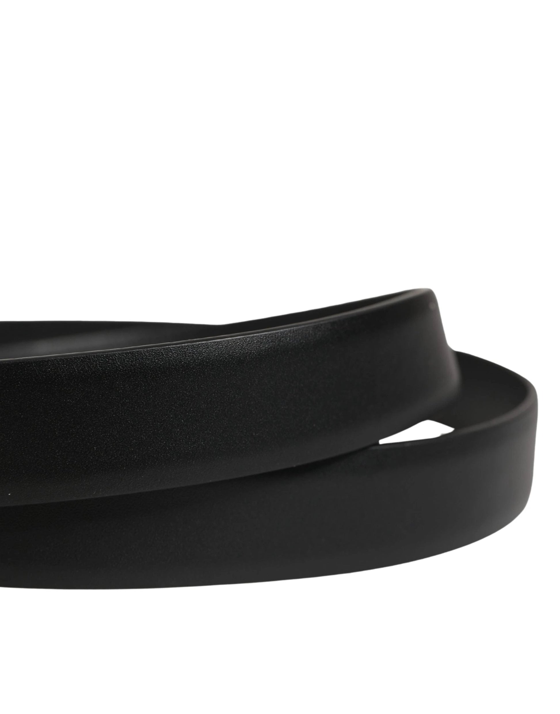 Dolce & Gabbana Men Black Classic Leather Metal Buckle Belt by Dolce & Gabbana
