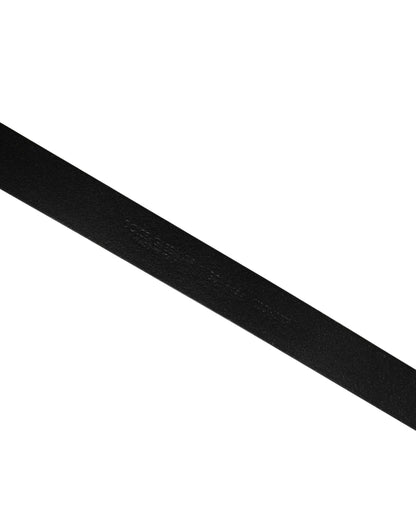 Dolce & Gabbana Men Black Classic Leather Metal Buckle Belt by Dolce & Gabbana