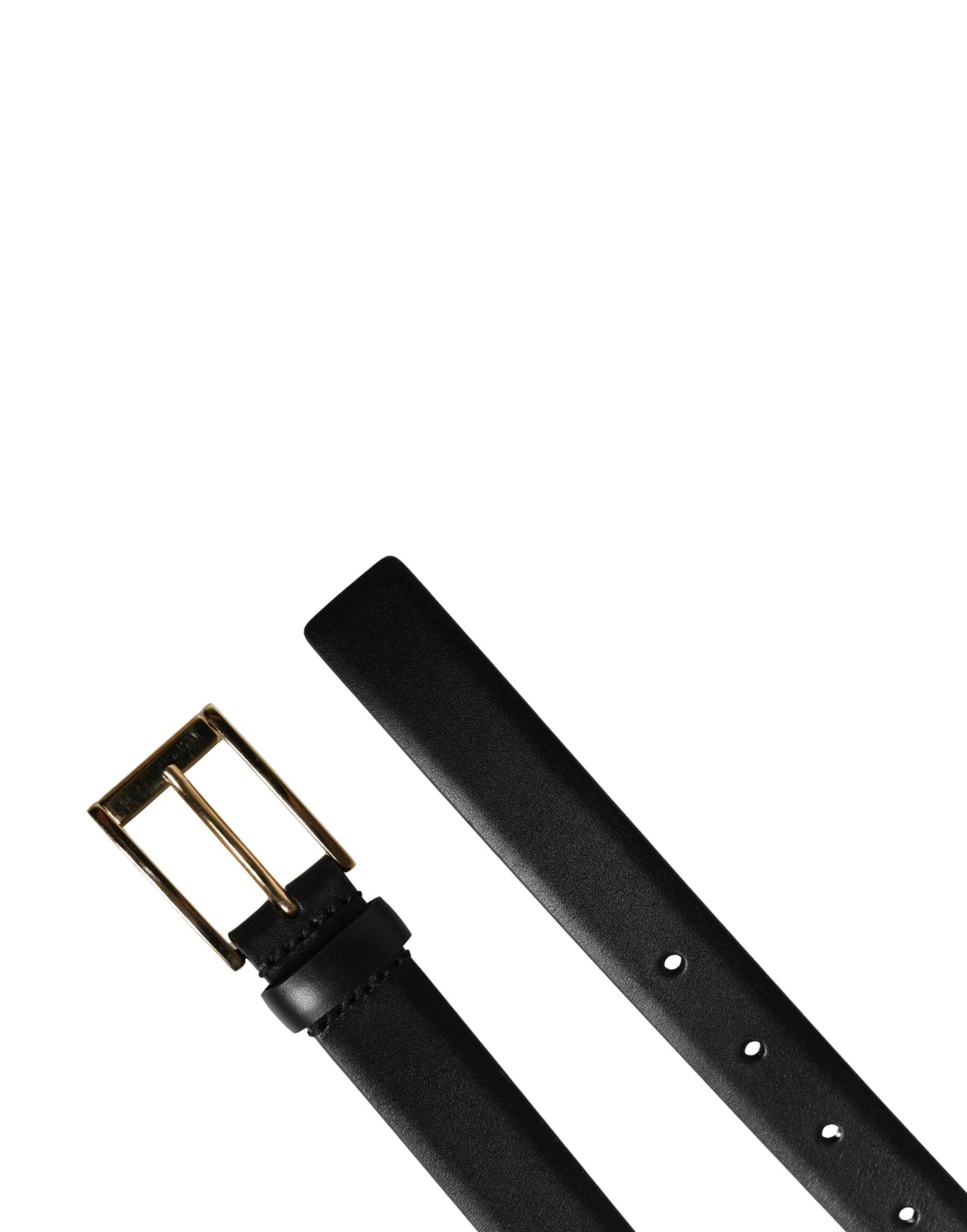 Dolce & Gabbana Men Black Classic Leather Metal Buckle Belt by Dolce & Gabbana