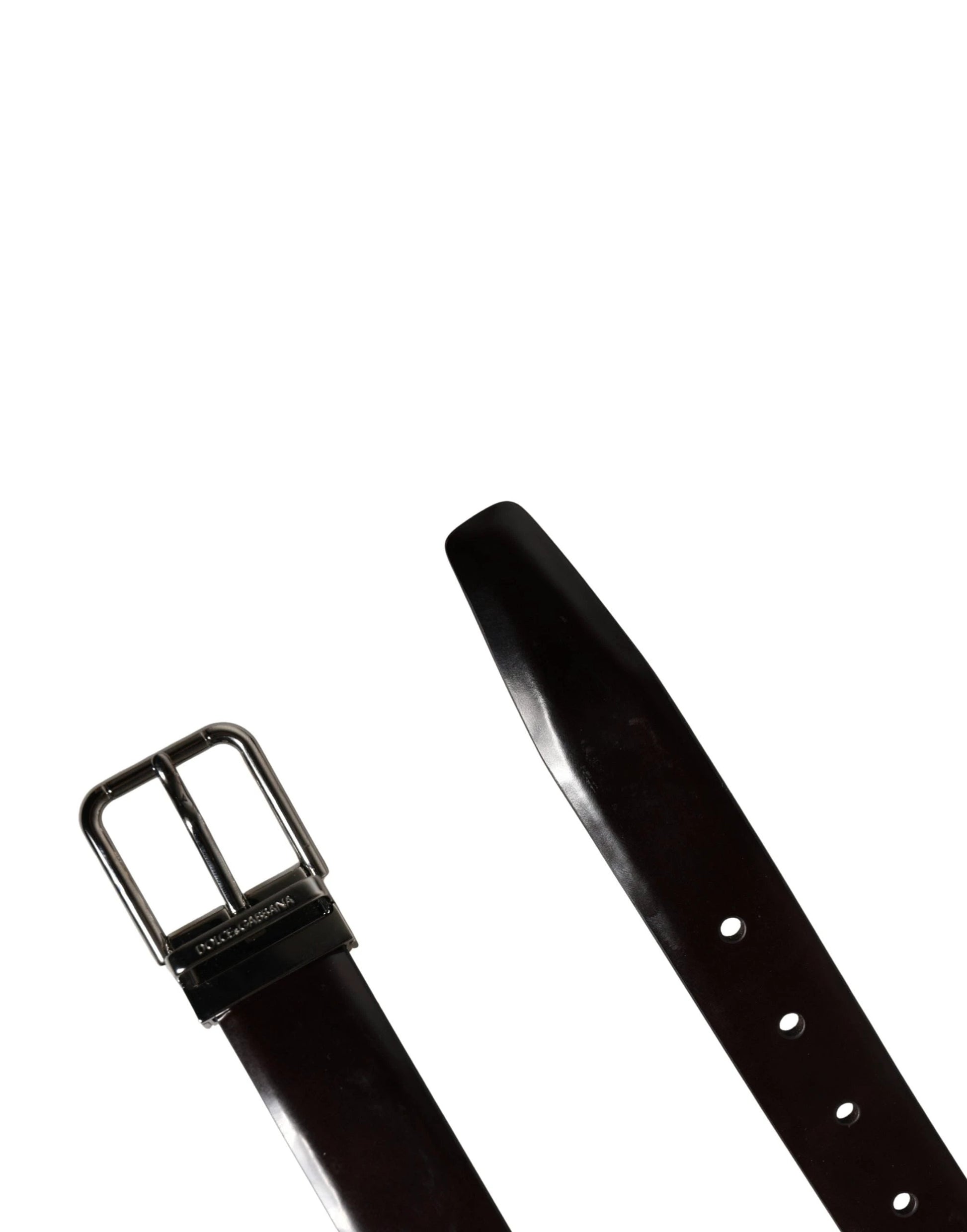 Dolce & Gabbana Men Black Calfskin Leather Metal Buckle Belt by Dolce & Gabbana