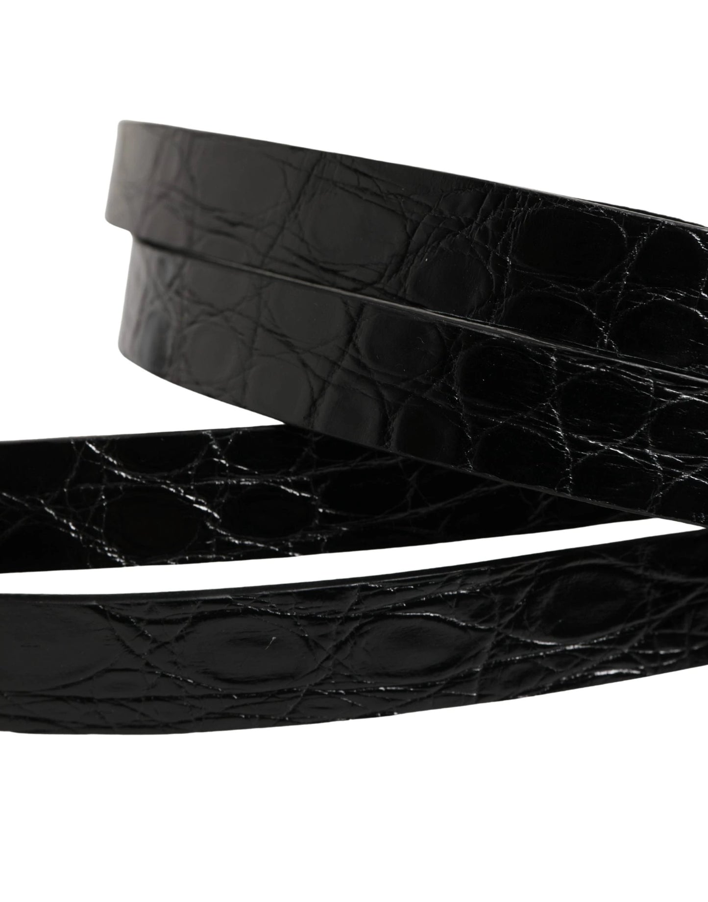 Dolce & Gabbana Black Double Strap Leather Silver Buckle Belt by Dolce & Gabbana